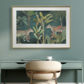 Tropische Floral Leopard Oerwoud Blauwgroen Blauwe Tissuepapier