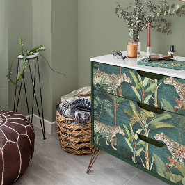 Tropische Floral Leopard Oerwoud Blauwgroen Blauwe Tissuepapier