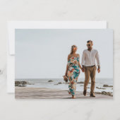Tropische Floral Love en Beach Photo Save The Date (Achterkant)
