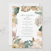 Tropische Floral Love en Beach Wedding Invite (Voorkant)