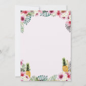 Tropische Floral Luau Birthday Party Kaart (Achterkant)