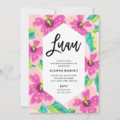 Tropische Floral Luau Birthday Uitnodiging (Voorkant)