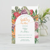 Tropische Floral Luau Verjaardag Kaart (Staand voorkant)