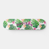 Tropische Floral Modern Girly Personalized Persoonlijk Skateboard (Horizontaal)