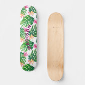 Tropische Floral Modern Girly Personalized Persoonlijk Skateboard (Voorkant)
