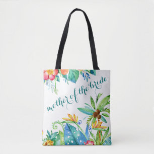Tropische Floral moeder van de Bride Tote Bag