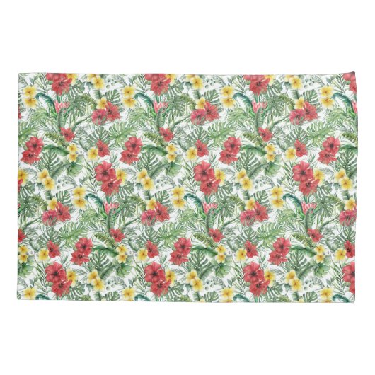 Tropische Floral Monogram Kussensloop (Achterkant)