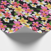 Tropische Floral op zwart Cadeaupapier (Hoek)