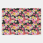 Tropische Floral op zwart Inpakpapier Vel (Voorkant 2)