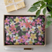 Tropische Floral op zwart Tissuepapier (Geschenk)