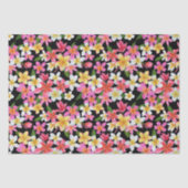 Tropische Floral op zwart Tissuepapier (Voorkant)