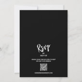 Tropische Floral over zwarte QR-code bruiloft Kaart (Achterkant)
