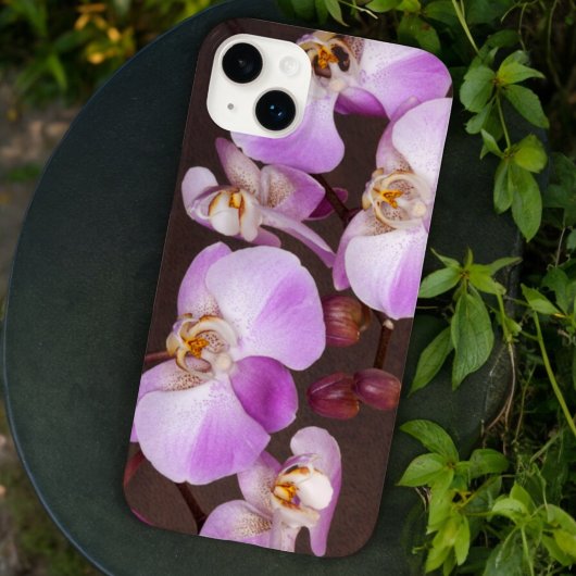 Tropische Floral Paars en White Orchids Foto Case-Mate iPhone Case