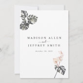 Tropische Floral & Palm Bohemian Wedding Invitatio Aankondiging (Achterkant)