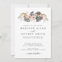Tropische Floral & Palm Bohemian Wedding Invitatio