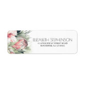 Tropische Floral Palm Leaves Bouquet Waterverf Etiket (Voorkant)