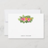 Tropische Floral Palm Leaves personaliseren Statio Notitiekaartje (Voorkant)