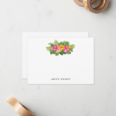 Tropische Floral Palm Leaves personaliseren Statio Notitiekaartje (Voorkant / Achterkant in situ)