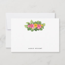 Tropische Floral Palm Leaves personaliseren Statio Notitiekaartje