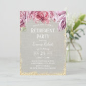 Tropische Floral Palm Tree Gold Glitter Retirement Kaart (Staand voorkant)