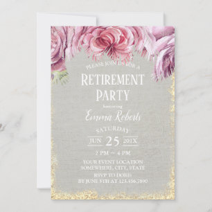 Tropische Floral Palm Tree Gold Glitter Retirement Kaart