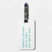 Tropische Floral Palm Wreatmonogram Initiaal Naam Bagagelabel (Achterkant verticaal)