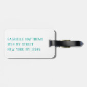 Tropische Floral Palm Wreatmonogram Initiaal Naam Bagagelabel (Achterkant horizontaal)