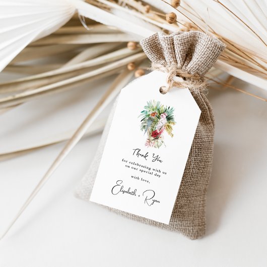 Tropische Floral Palms | Weddenschap Hartelijk dan Cadeaulabel