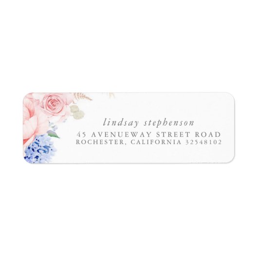 Tropische Floral Pampas Grass Wedding Label (Voorkant)