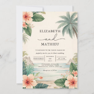 Tropische Floral Paradise Wedding Kaart