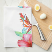 Tropische Floral Parrot Keuken Handdoek (Quarter Fold)
