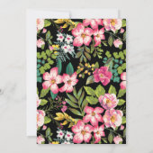 Tropische Floral Pattern Adult Birthday Party Kaart (Achterkant)