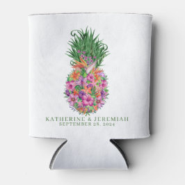 Tropische Floral Pineapple Waterverf Wedding Blikjeskoeler
