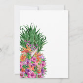 Tropische Floral Pineapple Waterverf Wedding Kaart (Achterkant)
