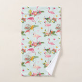 Tropische Floral Pink Flamingos Bad Handdoek (Handdoek)