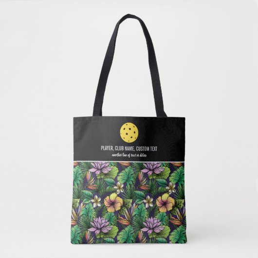 Tropische Floral print aangepaste Pickleball Paddl Tote Bag (Voorkant)