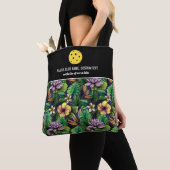 Tropische Floral print aangepaste Pickleball Paddl Tote Bag (Dichtbij)