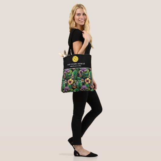 Tropische Floral print aangepaste Pickleball Paddl Tote Bag (Op model)