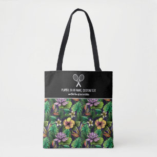 Tropische Floral Print Custom Tennis Racket Tote Bag