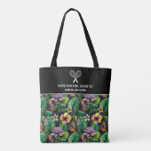 Tropische Floral Print Custom Tennis Racket Tote Bag (Achterkant)