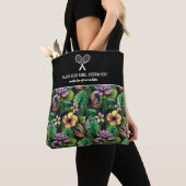 Tropische Floral Print Custom Tennis Racket Tote Bag (Dichtbij)