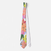 Tropische Floral Print Necktie Stropdas (Voorkant)