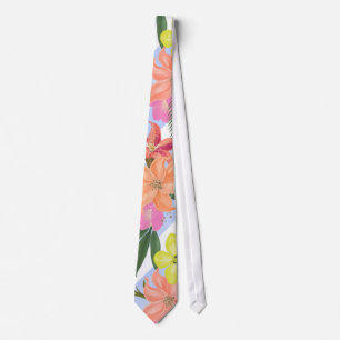 Tropische Floral Print Necktie Stropdas