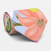 Tropische Floral Print Necktie Stropdas (Opgerold)