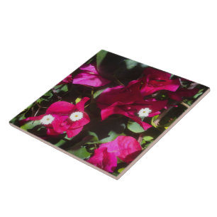 Tropische Floral Print, Retro Mood Tegeltje