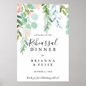 Tropische Floral Rehearings Dinner Welcome Sign Poster (Voorkant)