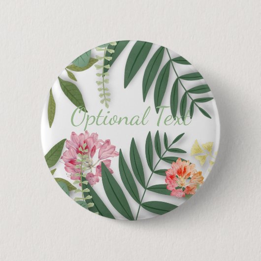 Tropische Floral Ronde Button 5,7 Cm (Voorkant)