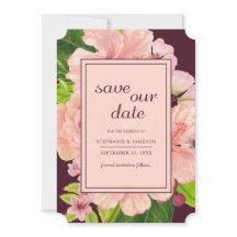 Tropische Floral roze en perzikkleurige Waterverf