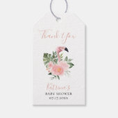 Tropische Floral roze flamingo Dank u Cadeaulabel (Voorkant)