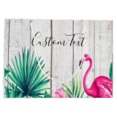 Tropische Floral roze Flamingo Familienaam Beach Groot Cadeauzakje (Achterkant)